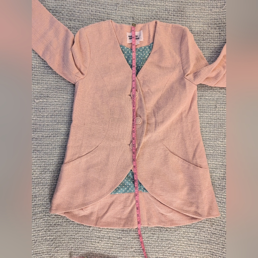 Anthropologie Electric Love Light Textured Petal Jacket in Pink Size US 2 - Picture 5 of 16